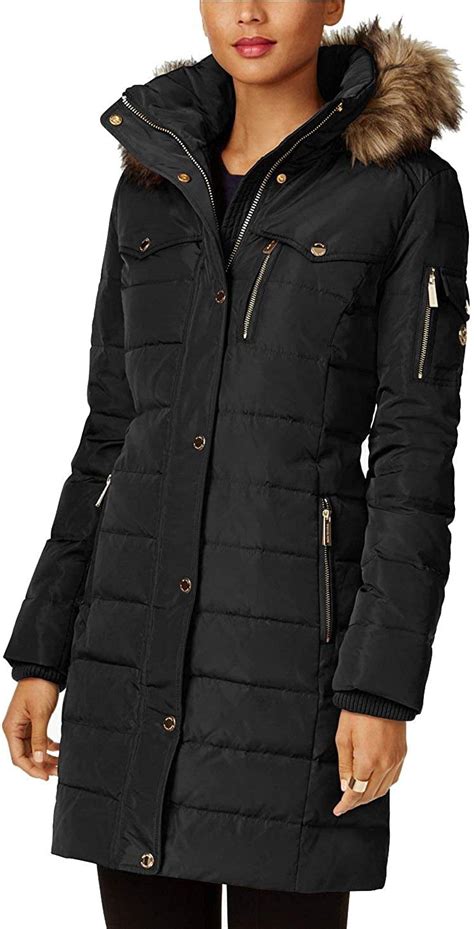 women's black michael kors jacket|Michael Kors parka women.